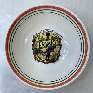Himark San Remo Buona Italia 12" Ribbed Pasta Serving Bowl Ceramic Italy